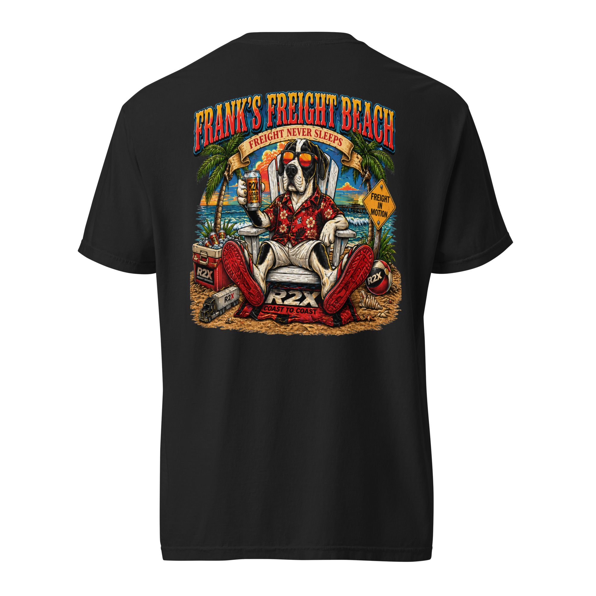 Franks Freight Beach Comfort Colors Heavyweight t-shirt - Image 5
