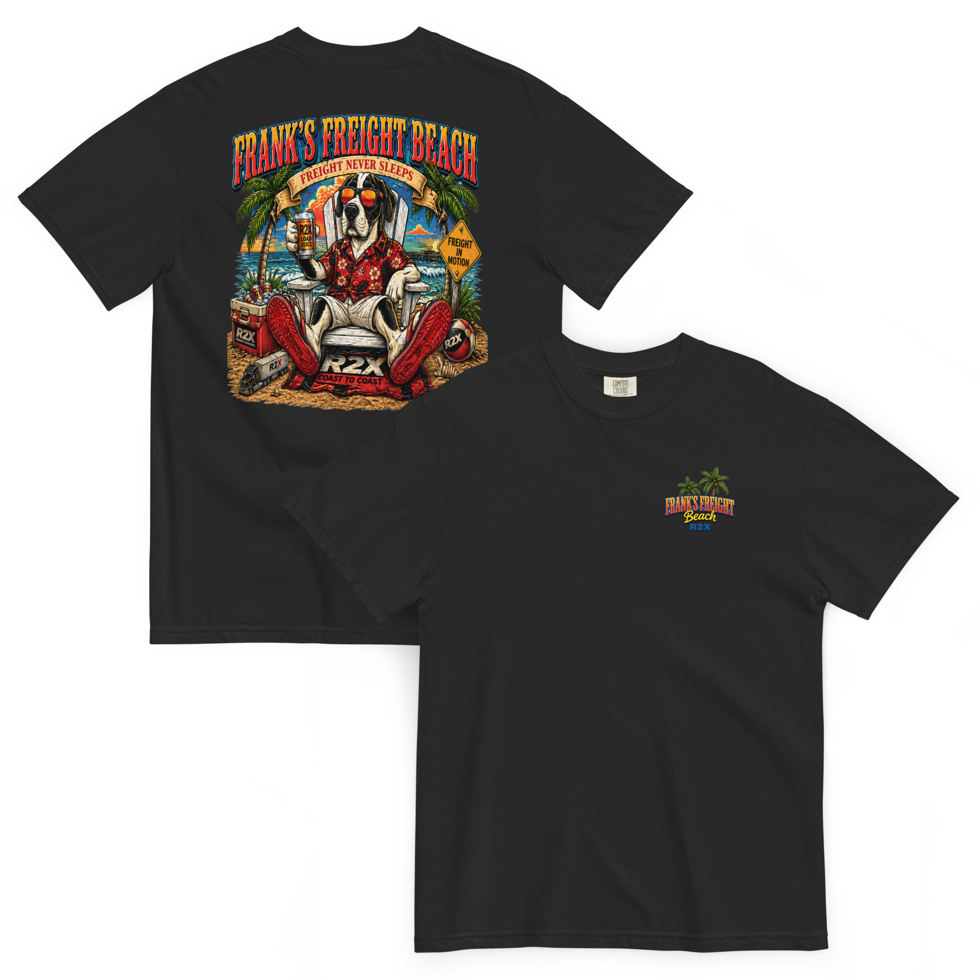 Franks Freight Beach Comfort Colors Heavyweight t-shirt