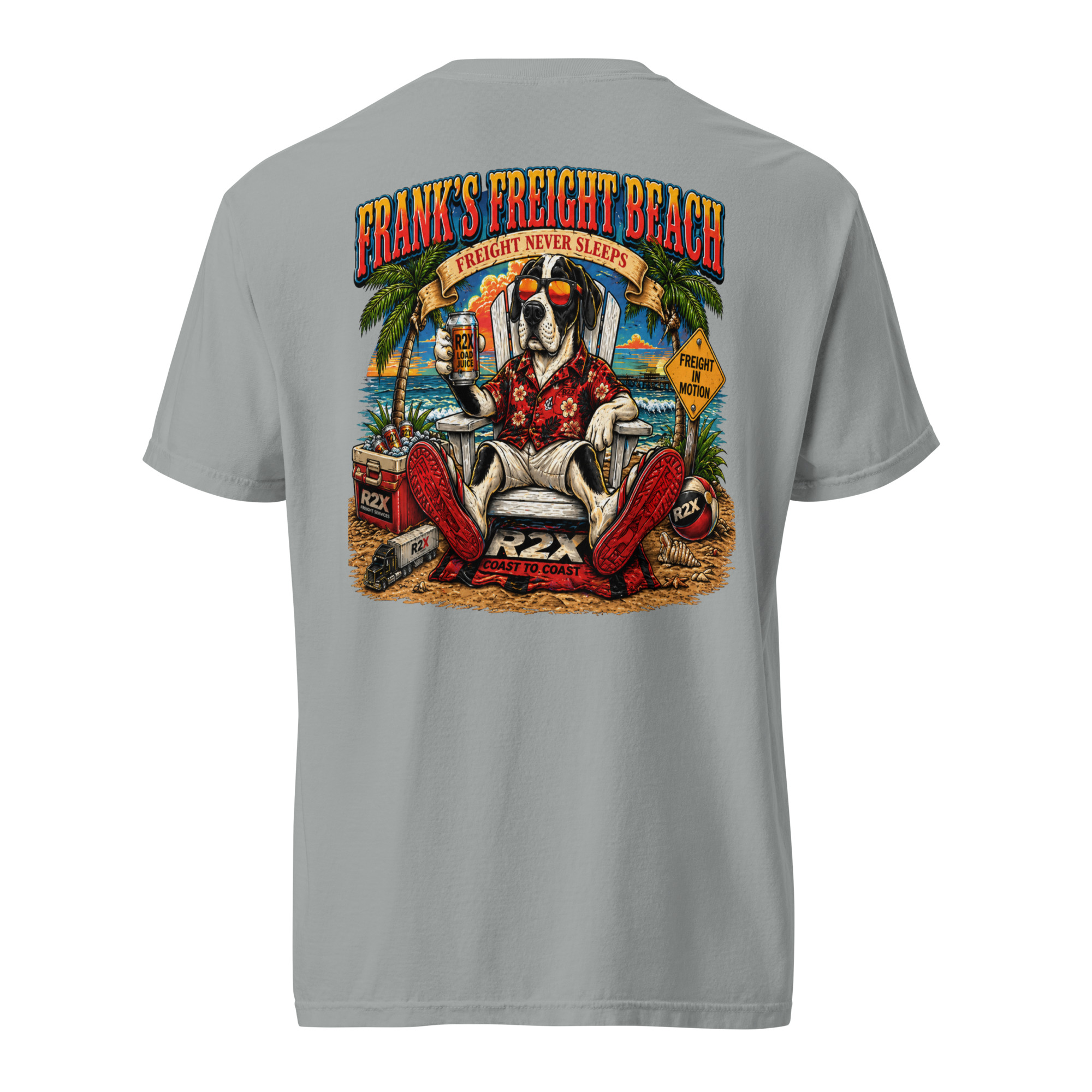 Franks Freight Beach Comfort Colors Heavyweight t-shirt - Image 6