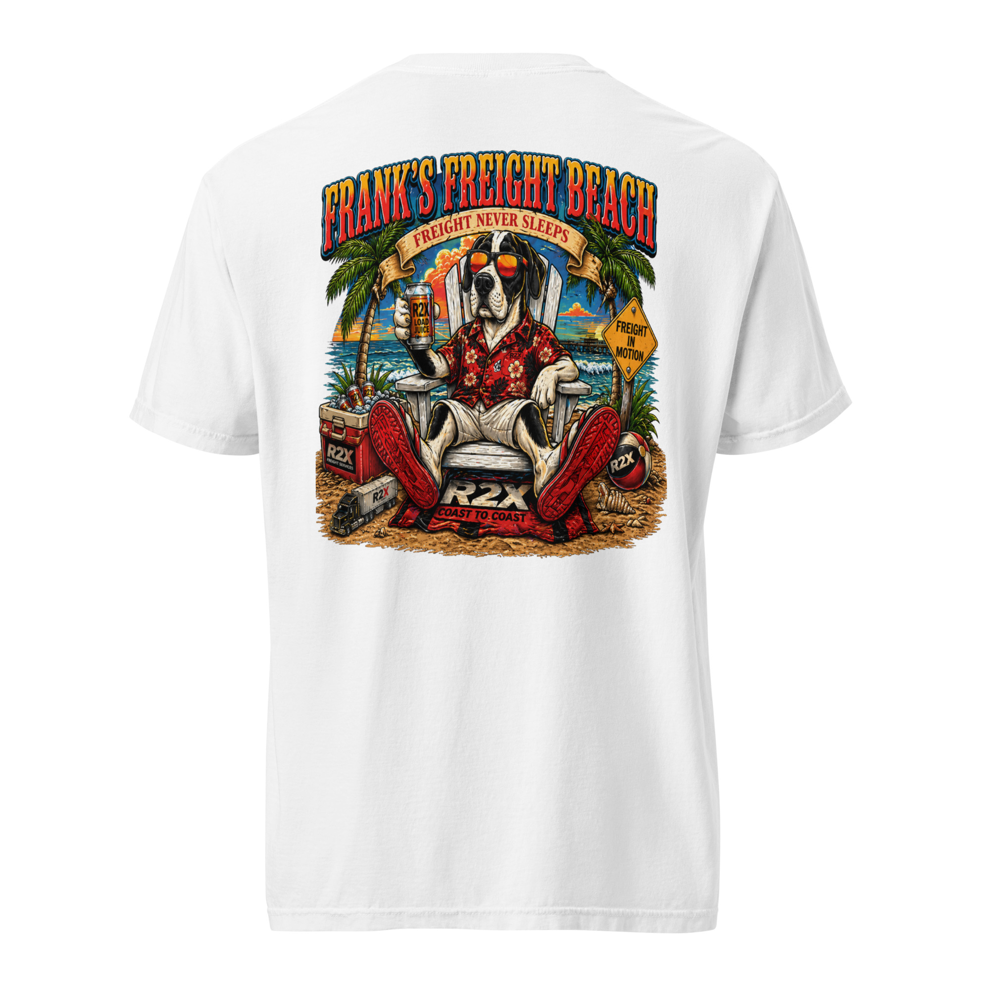 Franks Freight Beach Comfort Colors Heavyweight t-shirt - Image 7